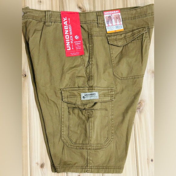 NEW UNIONBAY Mens Midweight Flex Waist Cargo Shorts Chestnut, 42 NWT - Picture 12 of 16